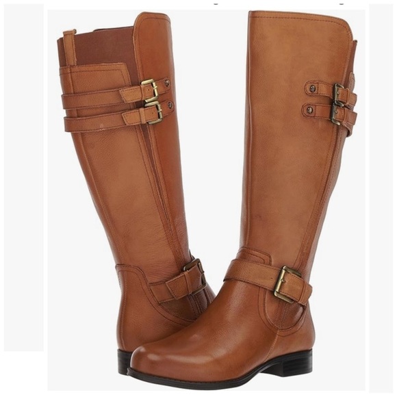 Naturalizer Jessie Tall Leather Buckle Equestrian Riding Boots - Picture 3 of 16